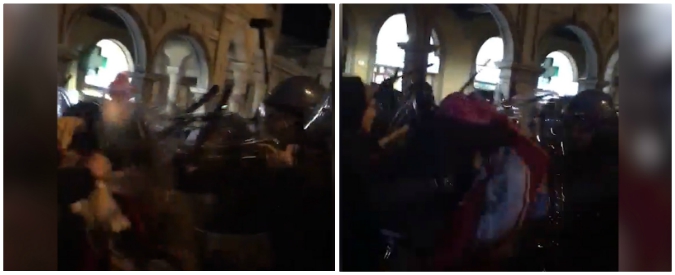 Copertina di Padova, corteo antifascista cerca di raggiungere militanti di Forza Nuova: polizia carica i manifestanti. Il video