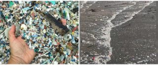 Copertina di Canarie, la spiaggia di Tenerife invasa dalla plastica: “Mai così grave”. Le immagini dal litorale pieno di rifiuti