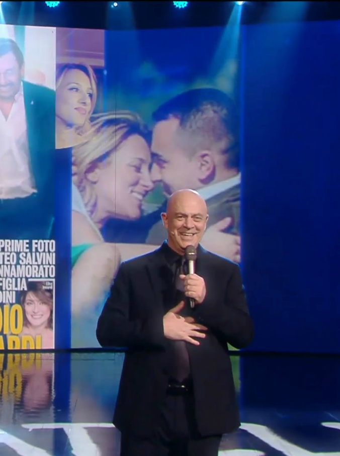 Copertina di “Salvini è al 33% dei consensi e ha il paginone, Di Maio al 22% ha il riquadrino”. Crozza e le copertine di gossip dei vicepremier