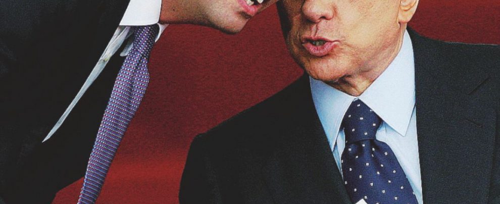 Padre e figlio - Angelino Alfano e Silvio Berlusconi di nuovo insieme - Ansa Ops, Alfano torna da B. ad Arcore per fare le liste di FI