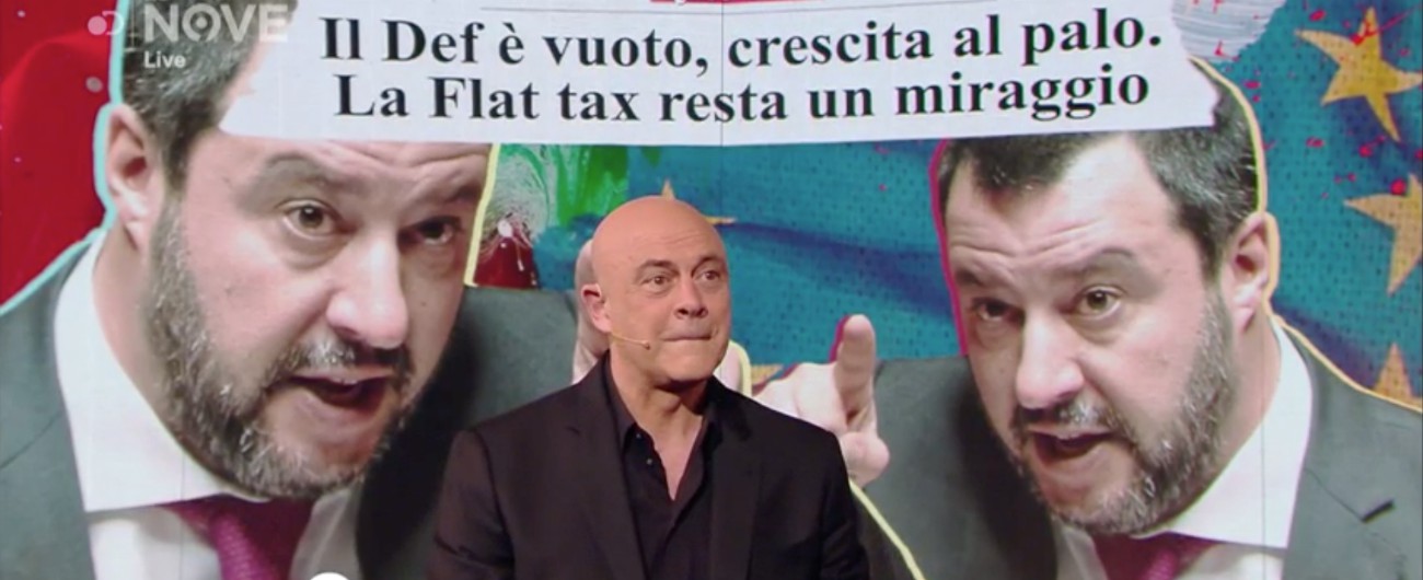 Copertina di Il monologo di Crozza: “Def? documento di economia e fuffa”. E su Forza Italia: “La nave affonda i Toti scappano”