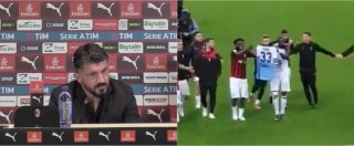 Copertina di Milan-Lazio 1 a 0, Gattuso: “Con la maglia di Acerbi sotto la curva? Chiedere scusa. Meno social più allenamenti”