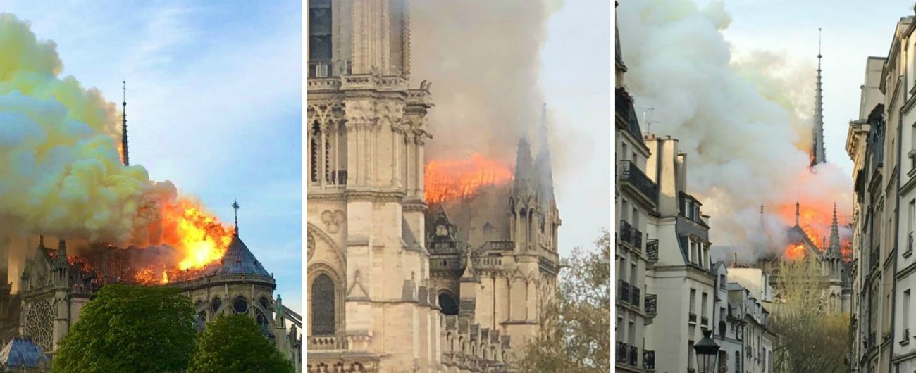 Copertina di Incendio a Notre-Dame, le immagini dell’incendio che sta divorando la cattedrale di Parigi – FOTOGALLERY