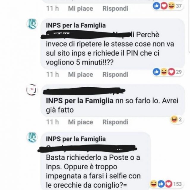 Reddito di cittadinanza, social manager dell’Inps “blasta” i commentatori: “Avete tempo per i selfie ma non per chiedere il pin?”. Poi le scuse dell’ente