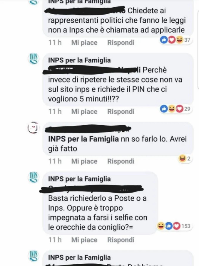 Copertina di Reddito di cittadinanza, social manager dell’Inps “blasta” i commentatori: “Avete tempo per i selfie ma non per chiedere il pin?”. Poi le scuse dell’ente