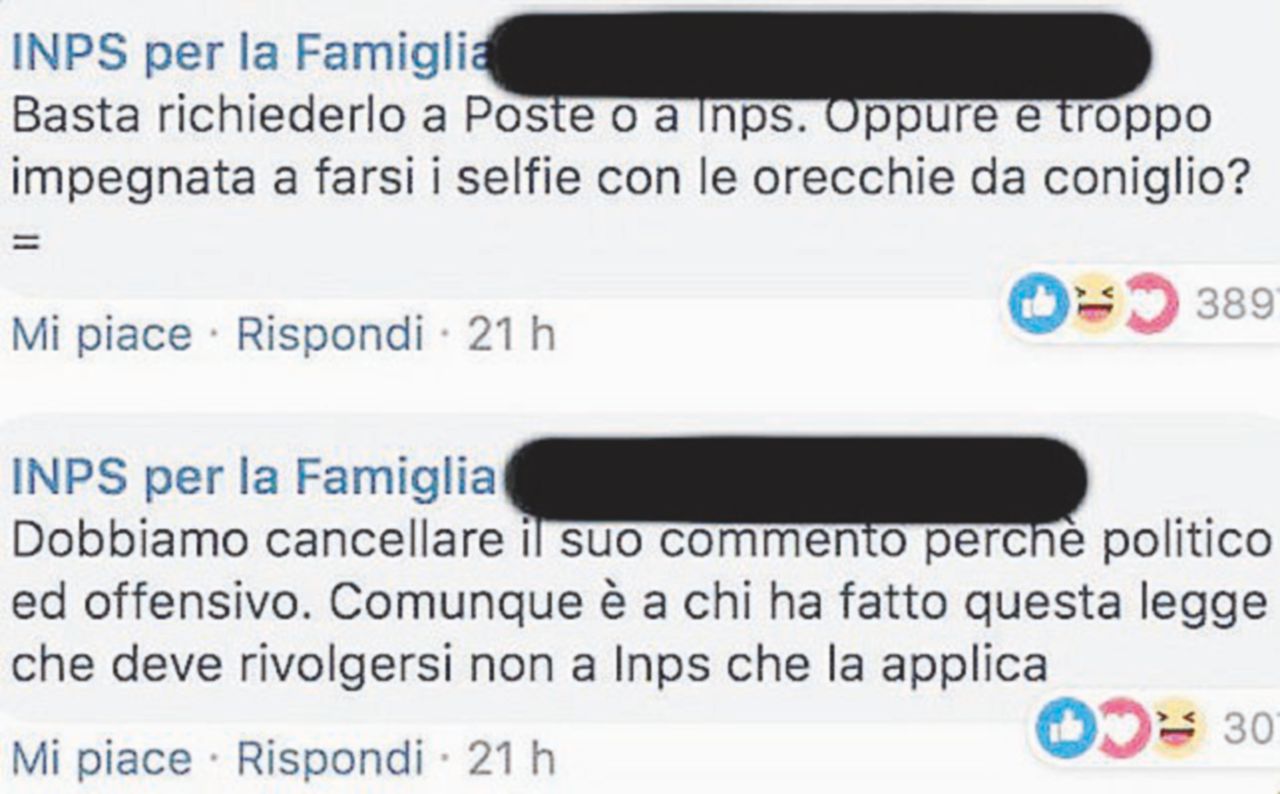 I post - Alcune risposte date dall’Inps ad alcuni utenti su Facebook Reddito, caos sulle cifre tra bonus e detrazioni
