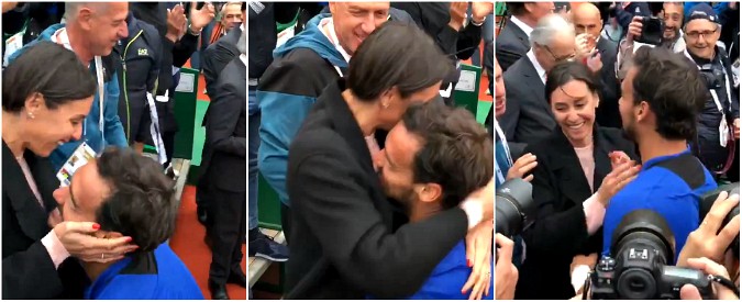 Copertina di Fabio Fognini, dopo il trionfo a Montecarlo il bacio appassionato alla moglie Flavia Pennetta