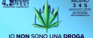 Fiera cannabis a Milano, il manifesto “Io non sono una droga” scatena polemiche. Sala: “Messaggio sbagliato e pericoloso”