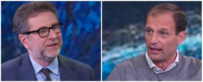 Copertina di Lite con Adani, Allegri si sfoga da Fazio: “Mancanza di educazione. Che fai, spieghi a me come si fa?”