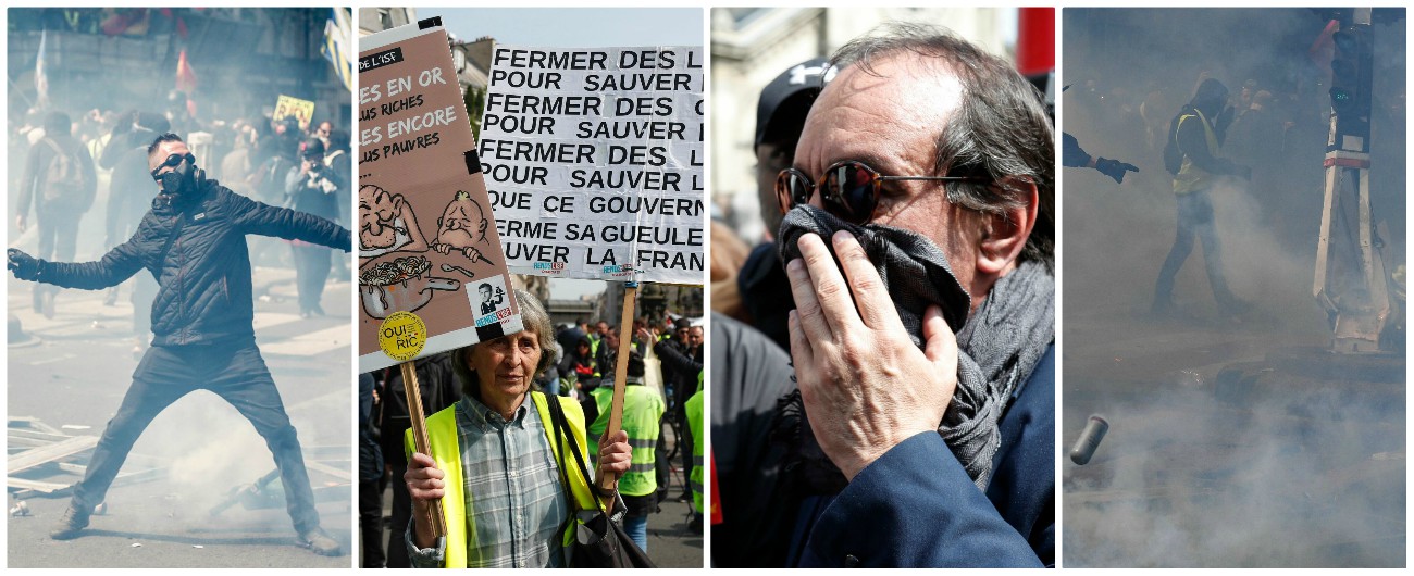 Copertina di Primo Maggio, black bloc e gilet gialli a Parigi: scontri con la polizia. Il sindacato annulla discorso: “Repressione inaudita”
