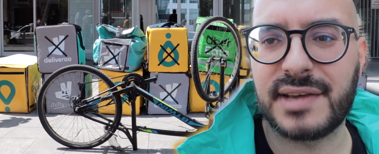 Copertina di Primo Maggio, i rider davanti a sede Glovo: “Noi, braccianti metropolitani traditi dal governo per marketing politico”