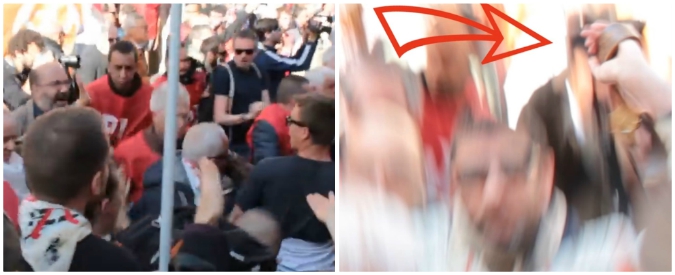 Copertina di 1 maggio, le immagini della cinghiata dell’attivista Pd ai No Tav. Lui: “Volevo difendere un amico. Se le dai le prendi”