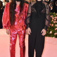 Singer/songwriter Harry Styles (R) and Gucci creative director Alessandro Michele (L) arrive for the 2019 Met Gala 
