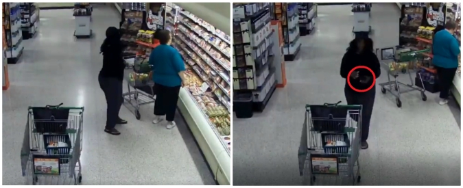 Copertina di Finge di cercare il cibo tra gli scaffali, poi si avvicina alla signora: il furto incastrato dalle telecamere. Ecco come fa
