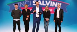 “Gioca e vinci Salvini”. Il ministro dell’Interno fa la televendita elettorale di se stesso: “Con la rete vinciamo”