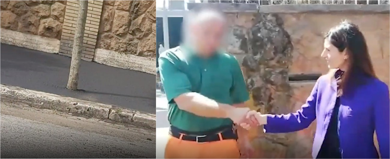 Copertina di Roma, il nuovo asfalto inghiotte l’albero. Virginia Raggi controlla il cantiere: “Tornerò anche nei prossimi giorni”