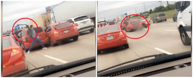 Copertina di Litigano per il sorpasso nel traffico, poi lui impazzisce e scende dall’auto con un machete: ecco come va a finire