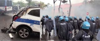 Copertina di Roma, tensioni fuori dall’Olimpico prima della finale di Coppa Italia. Cariche e auto della municipale in fiamme