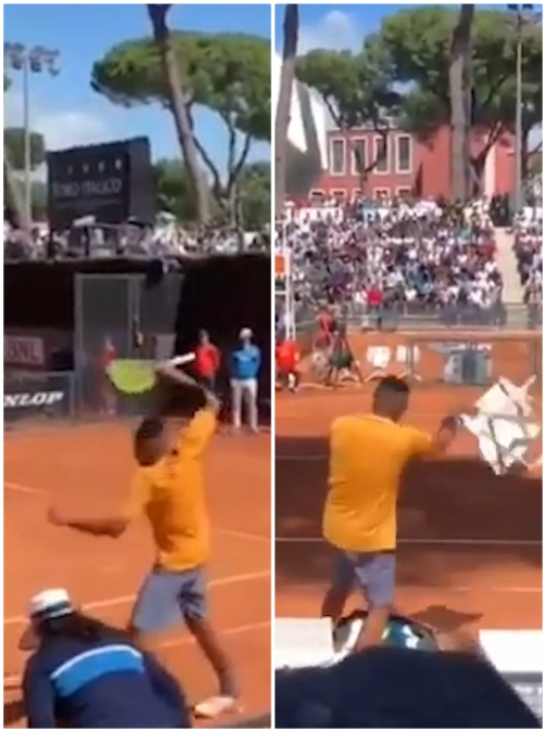 Copertina di Internazionali di Roma, Kyorgos perde la testa: lancia la racchetta, poi una sedia. E i tifosi reagiscono così