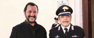Copertina di Salvini come Don Matteo, Franco Bechis incrocia il ministro dietro le quinte di La7 e crea la parodia: “Miracolo!”