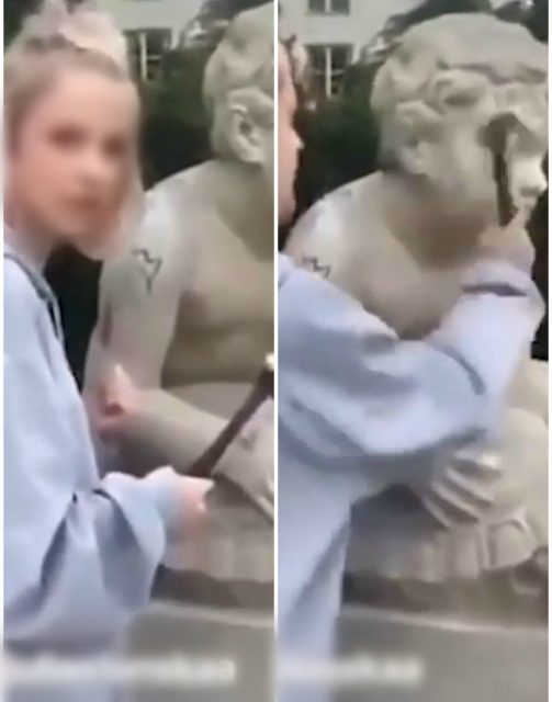 Modella distrugge a martellate una statua del ‘700 e pubblica il video sui social: “Ero ubriaca”. E per lei finisce male