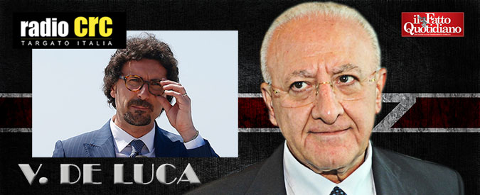 Copertina di M5s, De Luca: “Toninelli? Mettiamolo su uno di quei treni giapponesi a 800 km/h, così lo mandiamo in orbita”