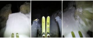 Copertina di La discesa con gli sci più folle di sempre: in picchiata tra salti e rocce nella notte. Il video è adrenalinico (e spaventoso)