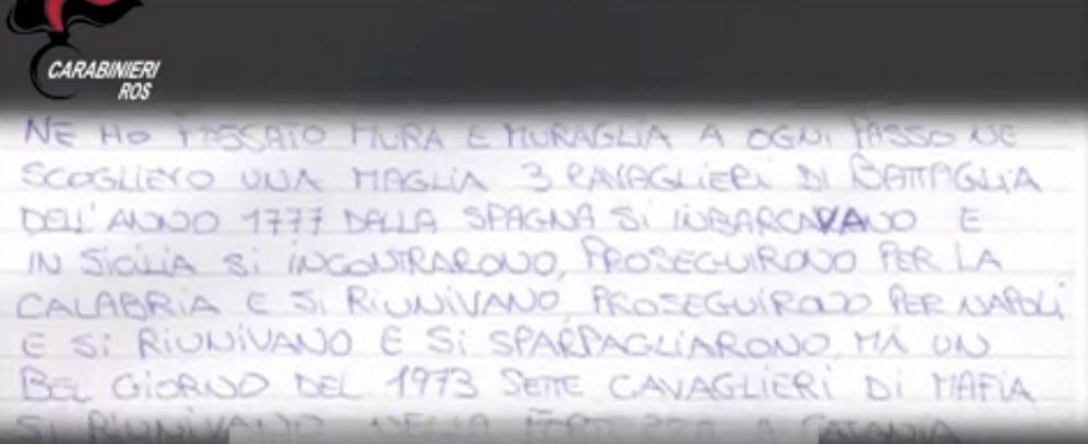 Maxi operazione del Ros a Roma e Catania, colpo al clan Fragalà. Sequestrato pizzino con la formula di affiliazione