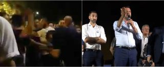 Copertina di Salvini a Cremona, ragazzo espone scritta “Ama il prossimo tuo” al comizio: schiaffi e calci dai sostenitori leghisti