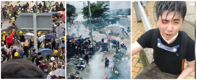 Copertina di Hong Kong, manifestanti sfondano cordone della polizia ed entrano nel Parlamento: la risposta col lancio di lacrimogeni