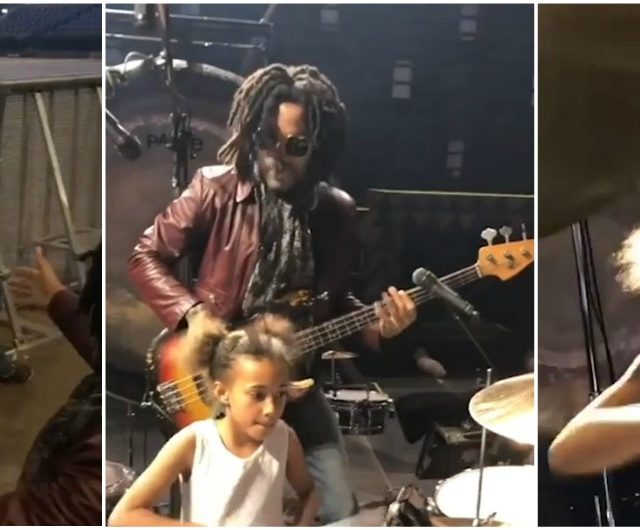 La piccola fan corona il suo sogno, a nove anni suona la batteria con Lenny Kravitz: il risultato è spettacolare