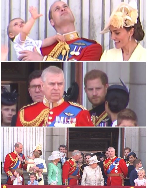Royal family sul balcone di Buckingham Palace al gran completo, il principe Harry sgrida Meghan Markle: ecco cosa è successo