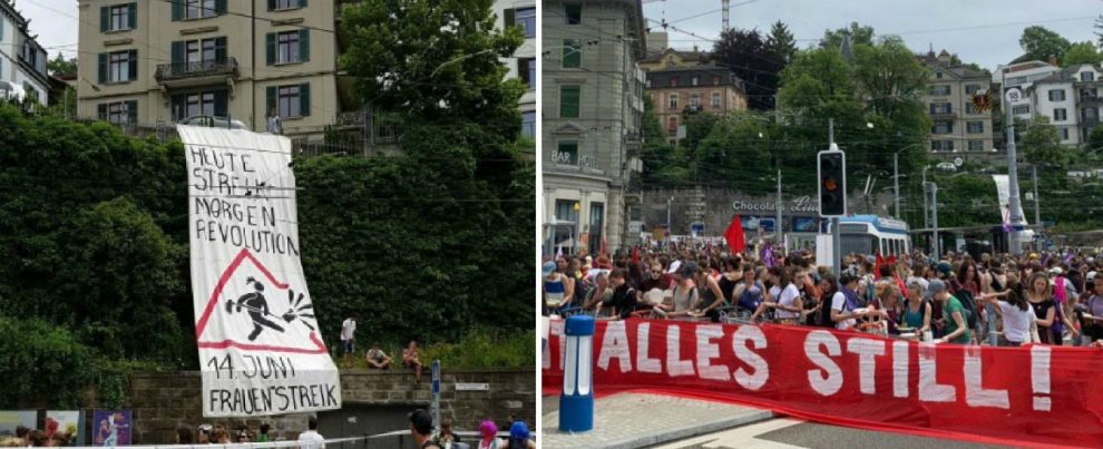 Svizzera, lo sciopero femminista per chiedere parità: dai salari equi all’abolizione della tassa sugli assorbenti