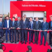 Inaugurazione Salone del Mobile. Nella foto Giuseppe Conte, Attilio Fontana, Matteo Salvini, Giuseppe Sala durante il taglio del nastro.