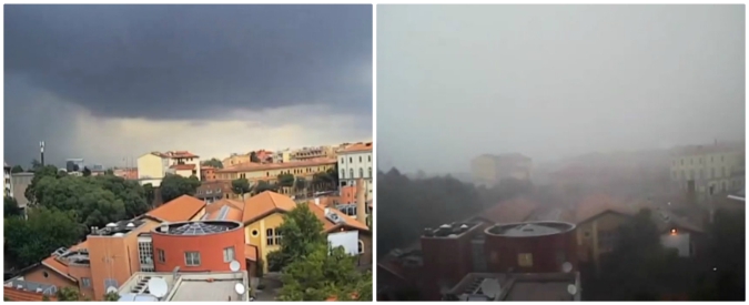 Copertina di Maltempo a Bologna, il timelapse della tempesta da Porta Lame: grandine, vento forte e feriti in città