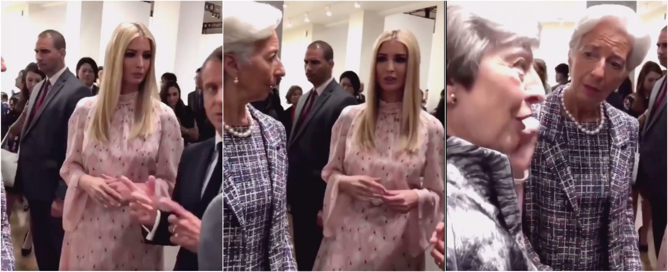 Copertina di Osaka, Ivanka Trump irrompe nel discorso dei leader. Christine Lagarde la fulmina e i social si scatenano
