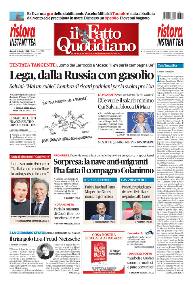 Lega, dalla Russia con gasolio. Salvini: “Mai un rublo”. L’ombra di ricatti putiniani per la svolta pro Usa