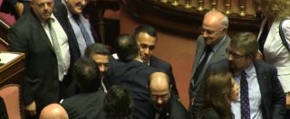 Copertina di Taglio dei parlamentari, legge approvata in Senato con 180 sì: i festeggiamenti del M5s in Aula