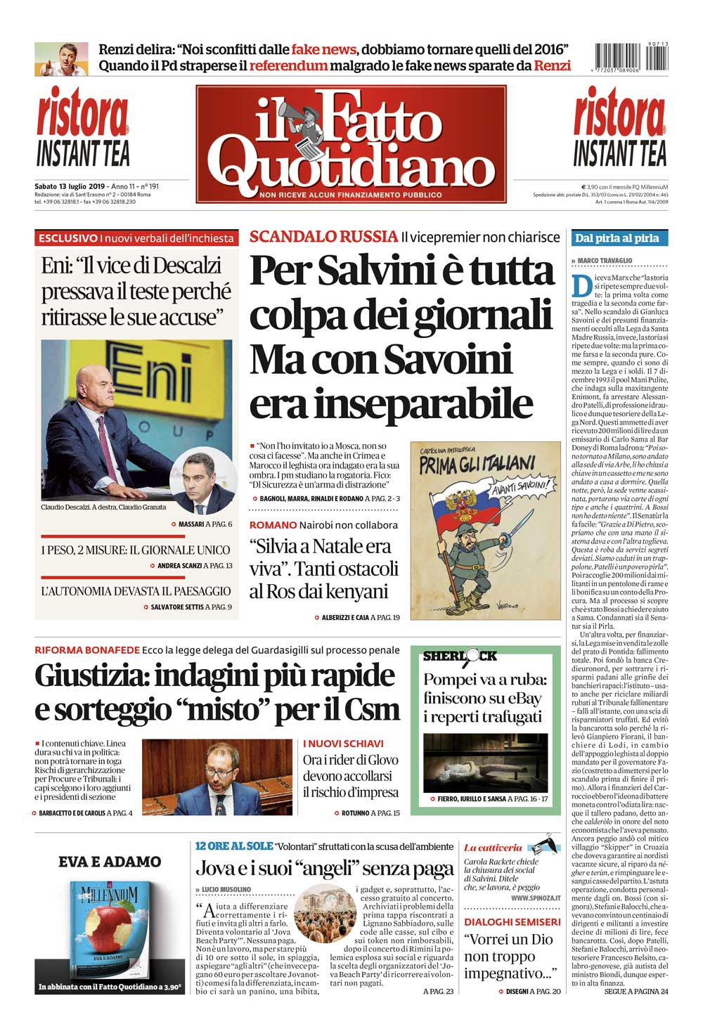 Per Salvini è tutta colpa dei giornali. Ma con Savoini era inseparabile