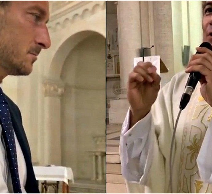 Francesco Totti, l’interrogazione del prete spiazza l’ex capitano della Roma. Lo show alle nozze della cognata