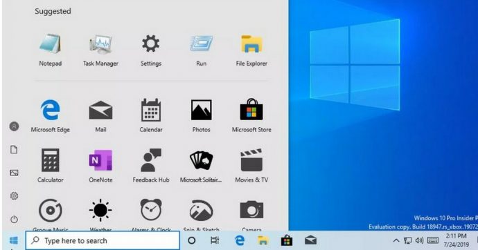 In futuro il menu Start di Windows 10 potrebbe essere senza mattonelle