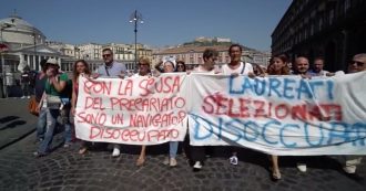 Copertina di Napoli, protesta dei navigator. In corteo verso la Regione Campania: “Vogliamo il contratto”