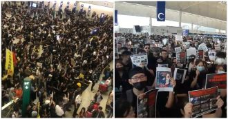 Copertina di Hong Kong, 5mila manifestanti occupano l’aeroporto: tutti i voli cancellati