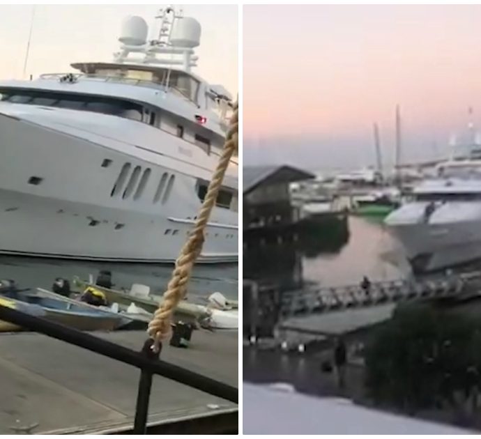 Il gigantesco yacht (milionario) si schianta contro il molo: panico tra i turisti. Le immagini