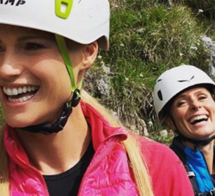 Michelle Hunziker, la foto in montagna con Serena Autieri scatena le polemiche: “Meriterebbe una multa”
