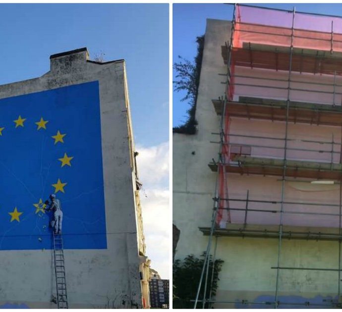 Banksy, scompare a Dover il suo murale sulla Brexit. Le ipotesi: cancellato o venduto dai proprietari del palazzo