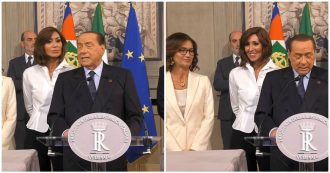 Copertina di La gaffe di Berlusconi al Qurinale: “Serve riforma della giustizia giustizialista”. Gelmini e Bernini ridono e lo correggono