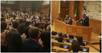 Copertina di Crisi di governo, Zingaretti termina il discorso in direzione Pd: ovazione da deputati e senatori