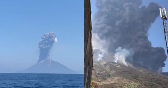 Copertina di Stromboli, nuova eruzione del vulcano: dal cratere fuoriescono detriti e cenere. Sindaco: “Sbarco vietato ai turisti giornalieri”
