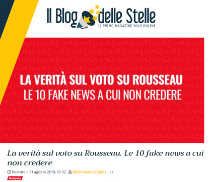 M5s: “Dagli hackeraggi al voto manipolato fino al vero ruolo della Casaleggio Associati. Ecco dieci fake news su Rousseau”